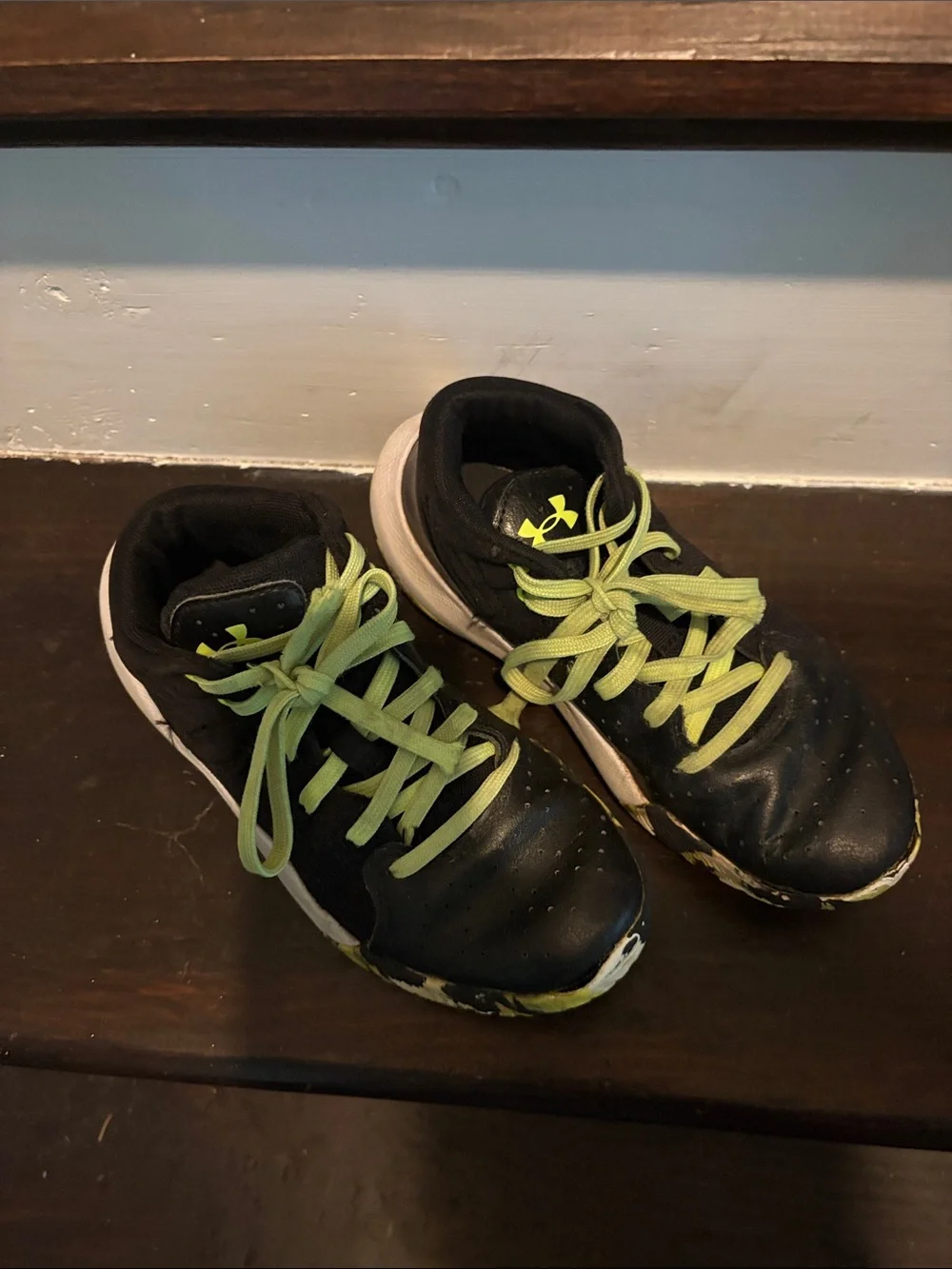 Under Armour Black and Yellow Kids Sneakers